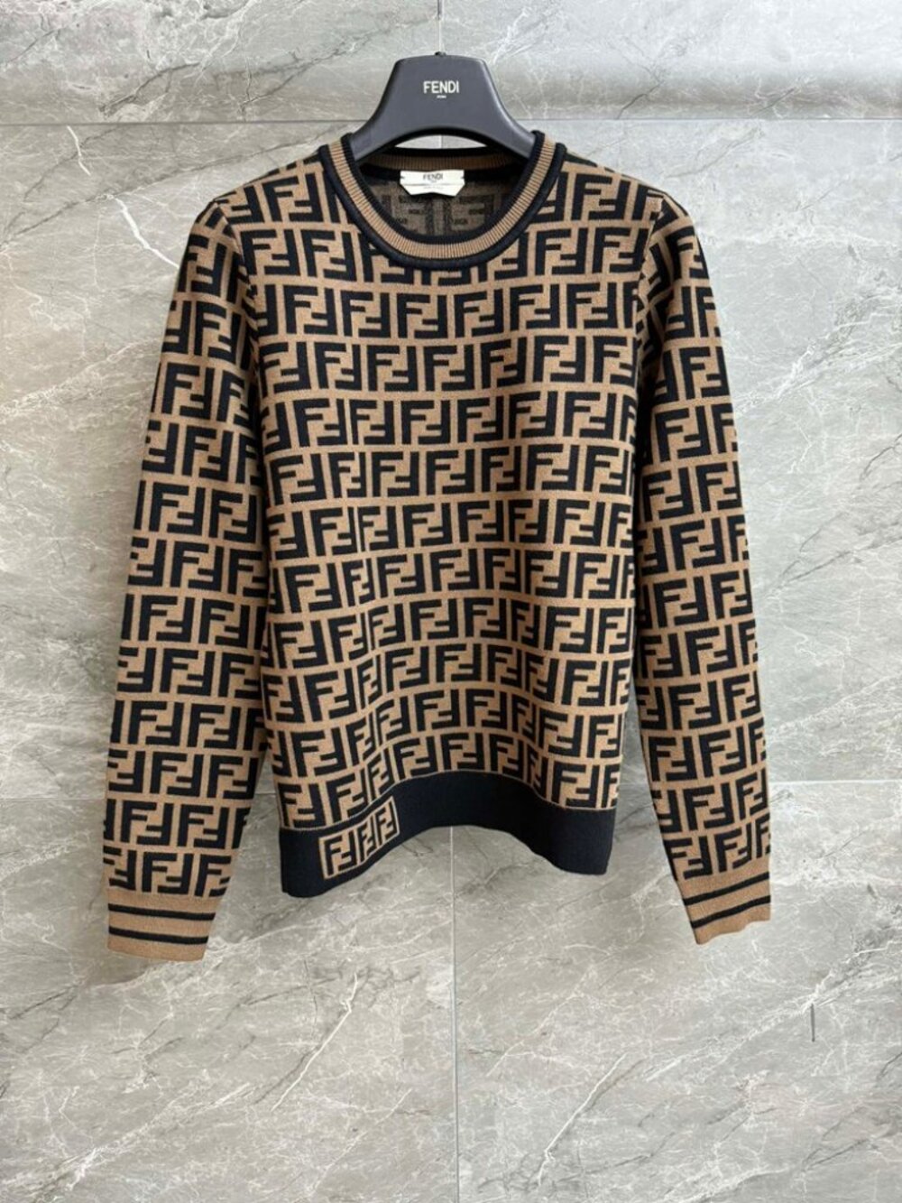 Fendi FF Zucca Monogram Crewneck Knit Sweater